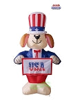 6' Air Blown Inflatable Patriotic Dog w/ Banners