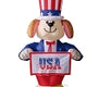 6' Air Blown Inflatable Patriotic Dog w/ Banners  by Gemmy Inflatables