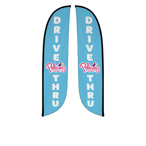 Pelican's Snoballs "Drive-Thru" 12ft Feather Flag