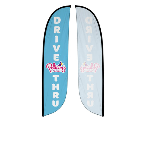 Pelican's Snoballs "Drive-Thru" 12ft Feather Flag