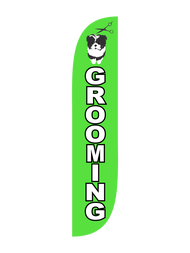Pet Grooming Feather Flag Green
