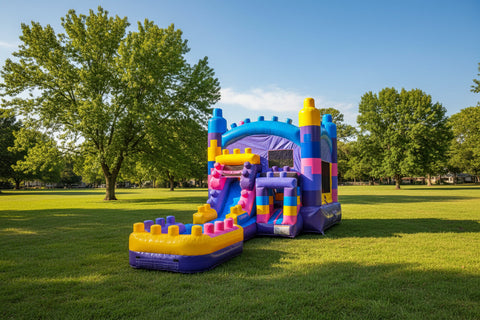 Building Blocks Bounce Combo | Commercial Inflatable Bounce House Combo - CO2195-P