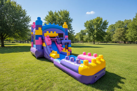 Building Blocks Bounce Combo | Commercial Inflatable Bounce House Combo - CO2195-P
