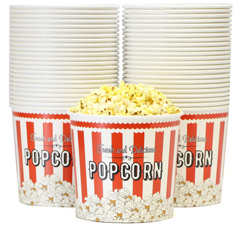 Large Popcorn Buckets (85 oz) - Packs 25, 50, 100