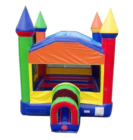 Modern Rainbow Castle Bounce House with Blower
