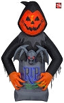 8.5' Gemmy Airblown Inflatable Pumpkin Head Reaper Tombstone
