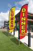 Image of Restaurant Feather Flags - 2 Pack w/ Ground Spike Pole Set