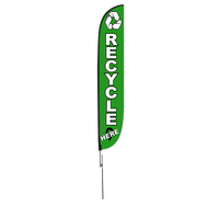 Recycle Here Feather Flag Green