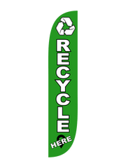 Recycle Here Feather Flag Green