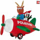 7' Animated Reindeer & Penguin in Christmas Airplane by Gemmy Inflatables