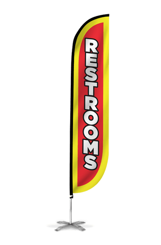 Restrooms Feather Flag