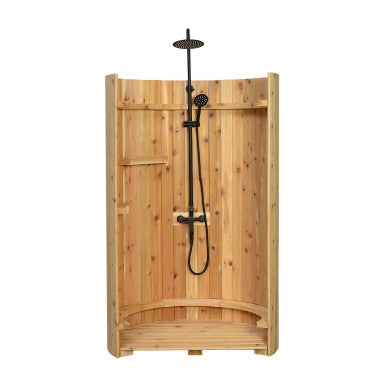 Crescent Curved Rinse Outdoor Shower – Matte Black Finish