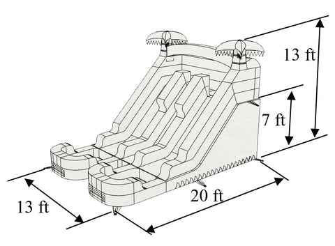 13'H Dual Lane Purple Water Slide