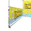 Image of Custom Canopy Tent with Full Back, Half Side Walls, Feather Flags & Table Cover