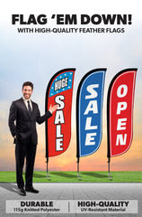 Sale Feather Flag - Variety 3-Pack w/ Ground Spike Pole Set