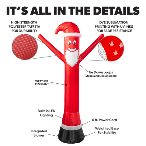 6ft Air Dancers® "Santa Disguise" Lawn Inflatable