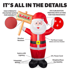 6ft Santa Advertising Inflatable with 