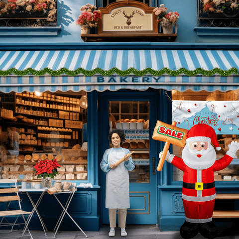 6ft Santa Advertising Inflatable with "Sale" Sign