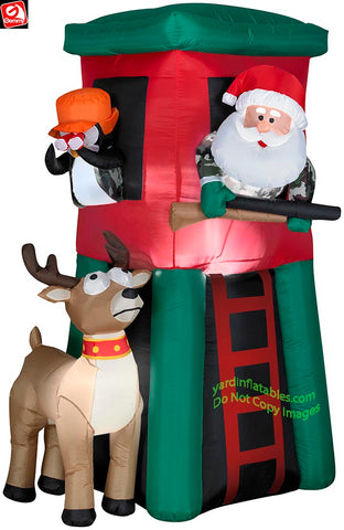 7' Hunting Santa in Deer Stand Deluxe  by Gemmy Inflatables