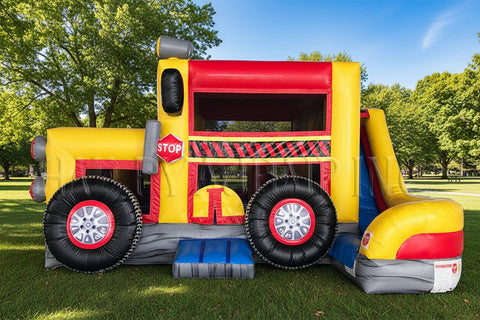 School Bus Combo Commercial Inflatable Bounce House Combo - CO2405