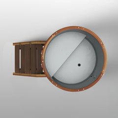 ALEKO Lumina Outdoor Wooden Ice Bath Cold Plunge Tub - 118 Gallon - Stainless Steel Interior