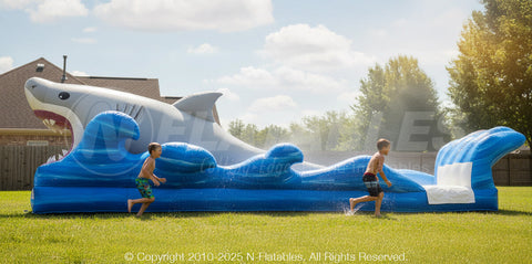 14'H Shark Big Bite Surf & Slide by Cutting Edge