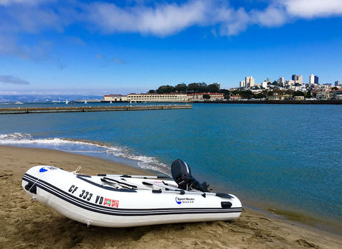 Shark 9.8′ Inflatable Fishing Boat | Aluminum Floor Dinghy