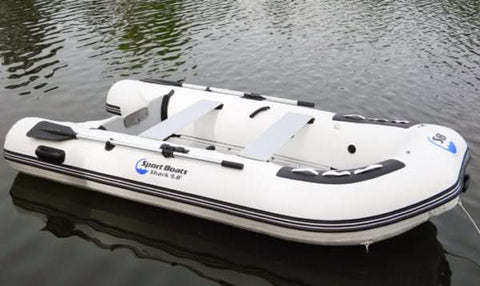 White Marlin 9.8′ Inflatable Fishing Boat | EVA Teak Deck Air Floor