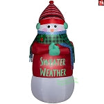 6' Gemmy Airblown Inflatable Animated Shivering Snowman in Winter Outfit