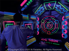 11'H Battle Axe Blacklight Axe Throw (Single) by Cutting Edge