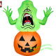 3 1/2' Gemmy Airblown Ghostbusters Slimer On Pumpkin