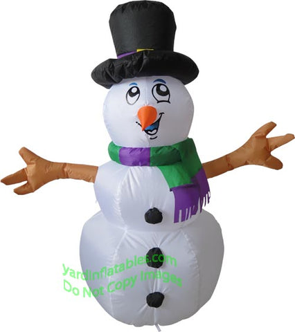 4' Air Blown Inflatable Christmas Snowman Stick Arms