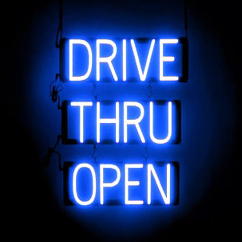 SpellBrite "DRIVE THRU OPEN" Neon LED Sign