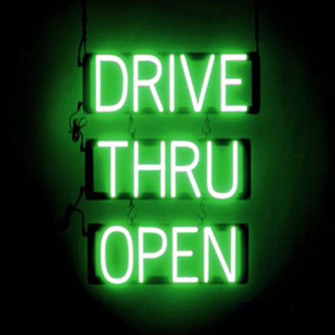 SpellBrite "DRIVE THRU OPEN" Neon LED Sign