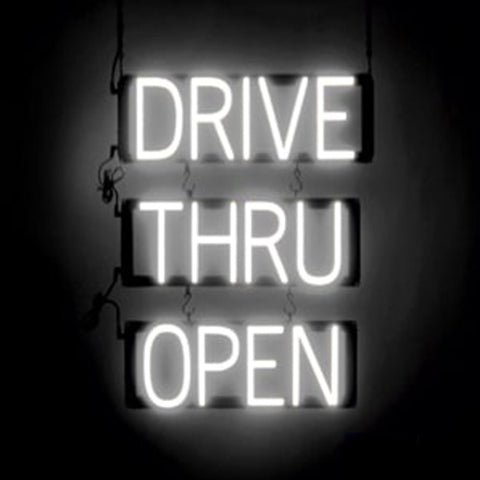 SpellBrite "DRIVE THRU OPEN" Neon LED Sign