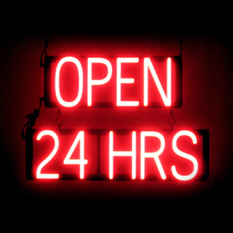SpellBrite "OPEN 24 HRS" Neon LED Sign