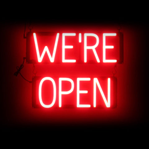 SpellBrite "WE'RE OPEN" Neon LED Sign