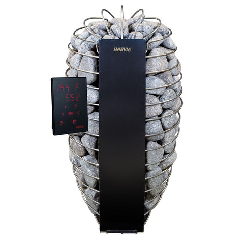 5 Person Canadian Hemlock Wet Dry Outdoor Sauna with Asphalt Roof 6 kW Harvia KIP Heater by Aleko