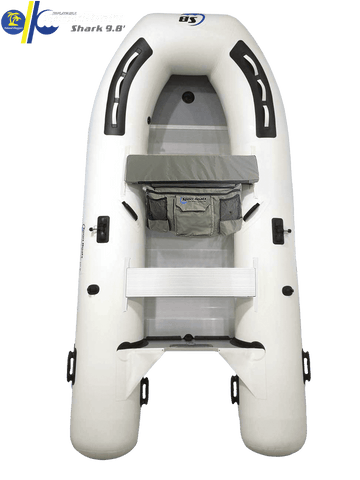 Shark 9.8′ Inflatable Fishing Boat | Aluminum Floor Dinghy