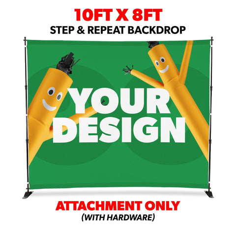 Custom 10ft Step & Repeat Trade Show Display w/ Retractable Banner Pop-Up & Podium