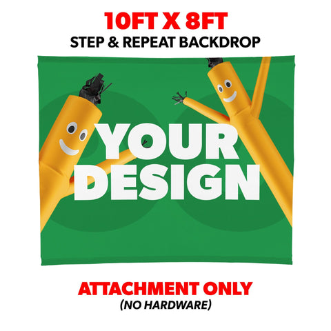 Custom 10ft Step & Repeat Trade Show Display w/ Retractable Banner Pop-Up & Podium