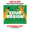 Image of Custom 10ft Step & Repeat Trade Show Display w/ Retractable Banner Pop-Up & Podium