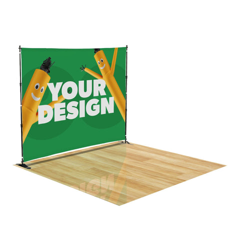 Custom 10ft Step & Repeat Trade Show Display w/ Retractable Banner Pop-Up & Podium