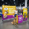 Image of Custom 10ft Step & Repeat Trade Show Display w/ Retractable Banner Pop-Up & Podium