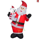 6' Gemmy Airblown Inflatable Animated Swaying Santa Claus w/ Polar Bear