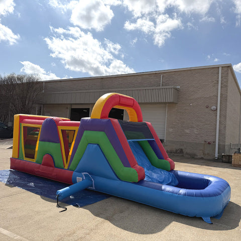 25'L Obstacle Course with Pool by Eagle Bounce