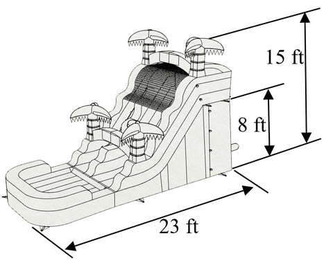 15'H Blue Slide Wet n Dry