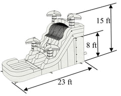 15'H Blue Tree Water Slide by Eagle Bounce