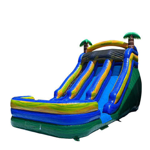18'H Dual Lane Green Slide Wet n Dry
