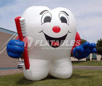 Inflatable Tooth Mascot by Cutting Edge
